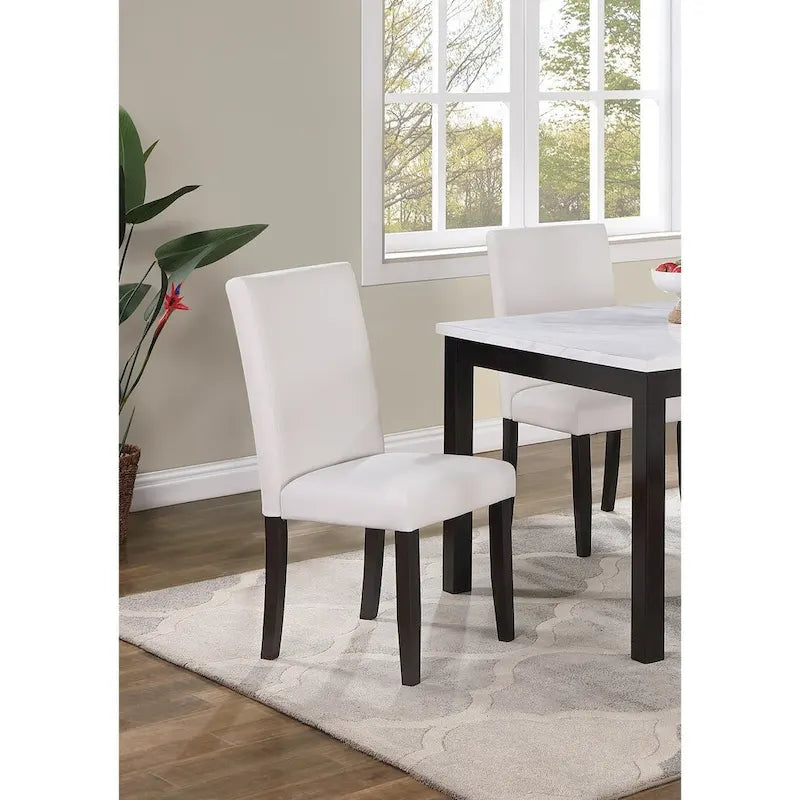 Ensemble de salle à manger 5 pièces, ensemble de dînette de cuisine avec table en faux marbre, banc et 3 chaises rembourrées en similicuir