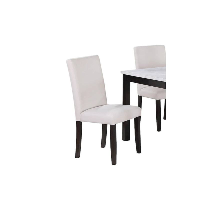 Ensemble de salle à manger 5 pièces, ensemble de dînette de cuisine avec table en faux marbre, banc et 3 chaises rembourrées en similicuir