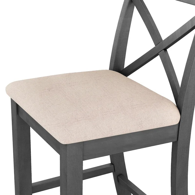Ensemble table et chaises de salle à manger 3 pièces, petite table et chaises de hauteur comptoir avec coin petit-déjeuner de cuisine et 2 chaises