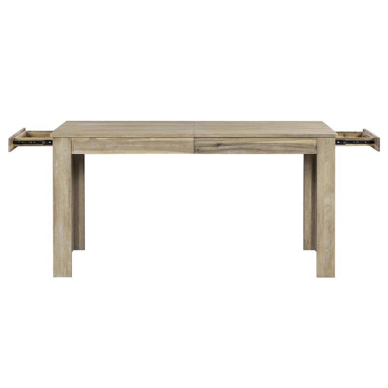 Ensemble de meubles en bois 7 pièces, ensemble de table de cuisine extensible avec rallonge et 2 tiroirs, 6 chaises de salle à manger rembourrées