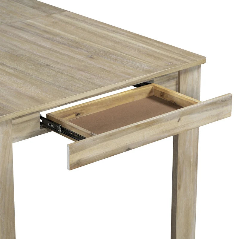 Ensemble de meubles en bois 7 pièces, ensemble de table de cuisine extensible avec rallonge et 2 tiroirs, 6 chaises de salle à manger rembourrées