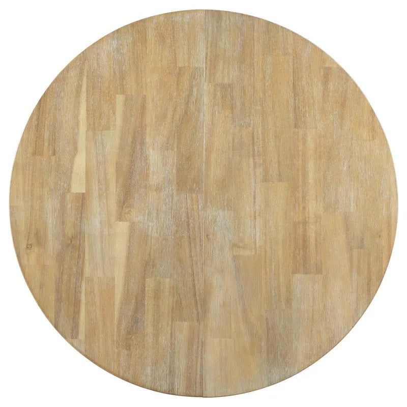 Ensemble de salle à manger 5 pièces, ensemble de table à manger ronde en bois avec table à manger extensible et 4 chaises de salle à manger rembourrées