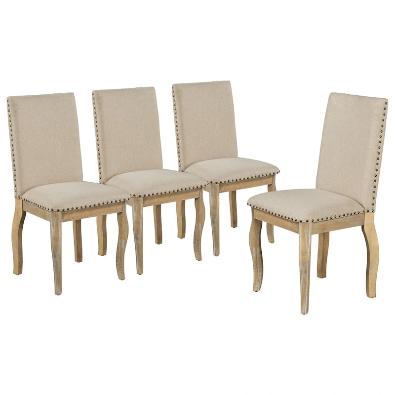 Ensemble de salle à manger 5 pièces, ensemble de table à manger ronde en bois avec table à manger extensible et 4 chaises de salle à manger rembourrées