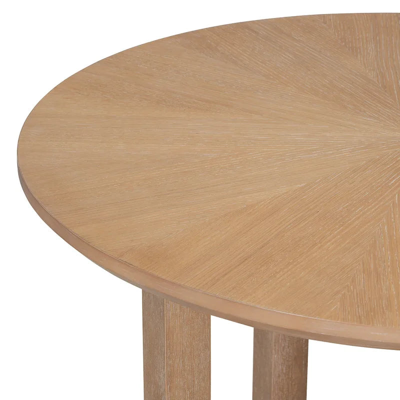 Ensemble table et 4 chaises de salle à manger 5 pièces, ensemble de salle à manger de cuisine en bois avec table à manger ronde et 4 chaises rembourrées