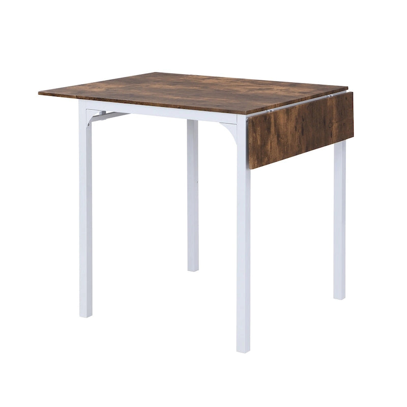 Ensemble de salle à manger hauteur comptoir, table de salle à manger 5 pièces à rabats avec table à rabats et 4 chaises de salle à manger hautes