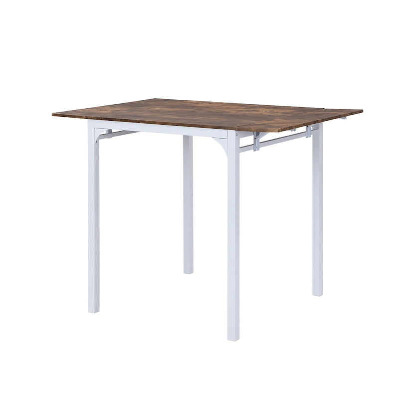 Ensemble de salle à manger hauteur comptoir, table de salle à manger 5 pièces à rabats avec table à rabats et 4 chaises de salle à manger hautes