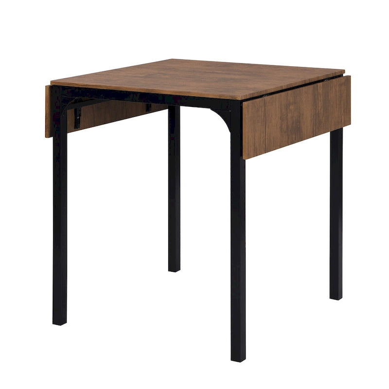 Ensemble de salle à manger hauteur comptoir, table de salle à manger 5 pièces à rabats avec table à rabats et 4 chaises de salle à manger hautes