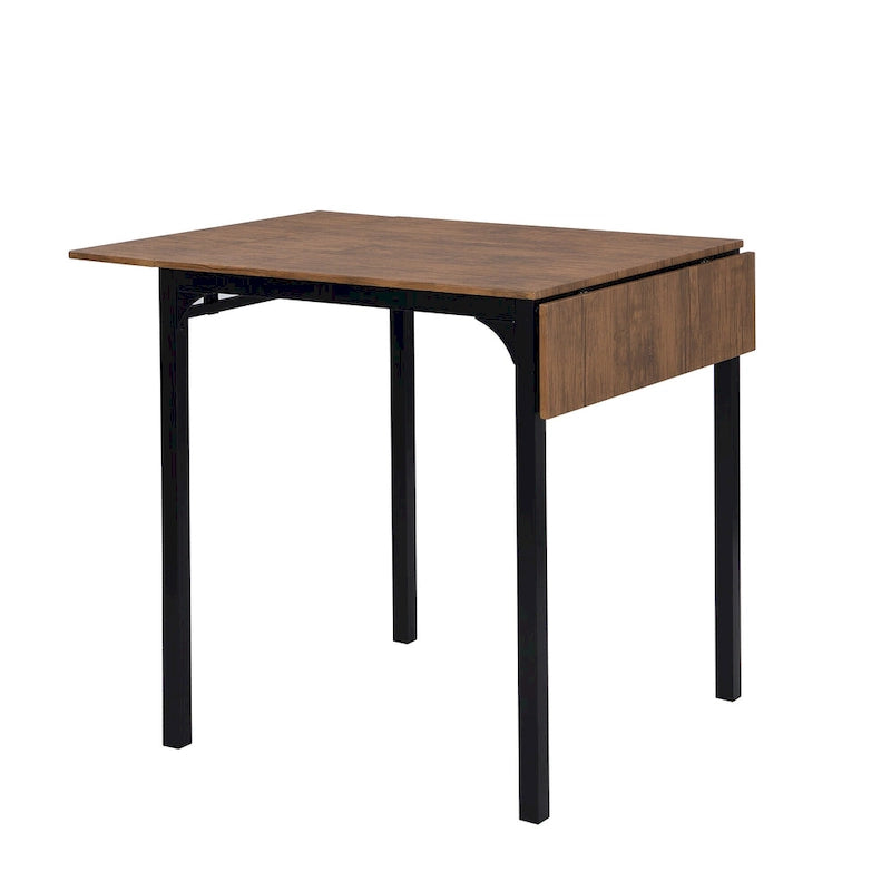 Ensemble de salle à manger hauteur comptoir, table de salle à manger 5 pièces à rabats avec table à rabats et 4 chaises de salle à manger hautes