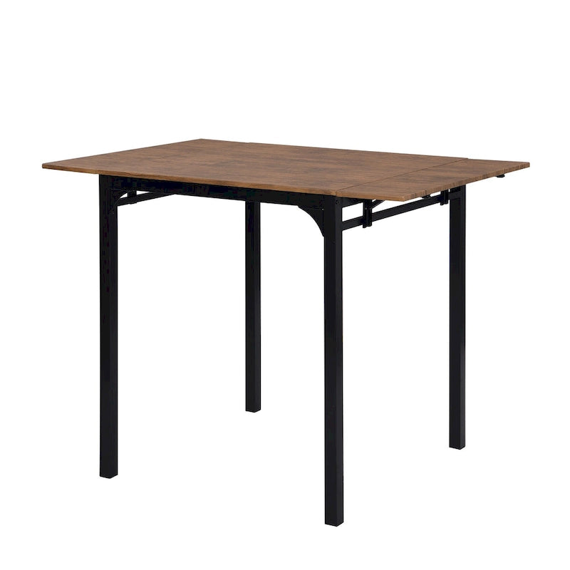 Ensemble de salle à manger hauteur comptoir, table de salle à manger 5 pièces à rabats avec table à rabats et 4 chaises de salle à manger hautes