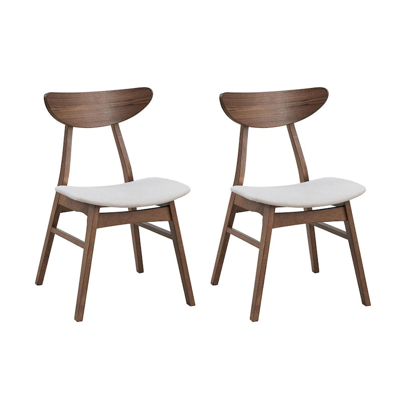 Ensemble de salle à manger 5 pièces en bois massif, ensemble de meubles de cuisine rond avec table de cuisine à pied central en bois et 4 chaises rembourrées