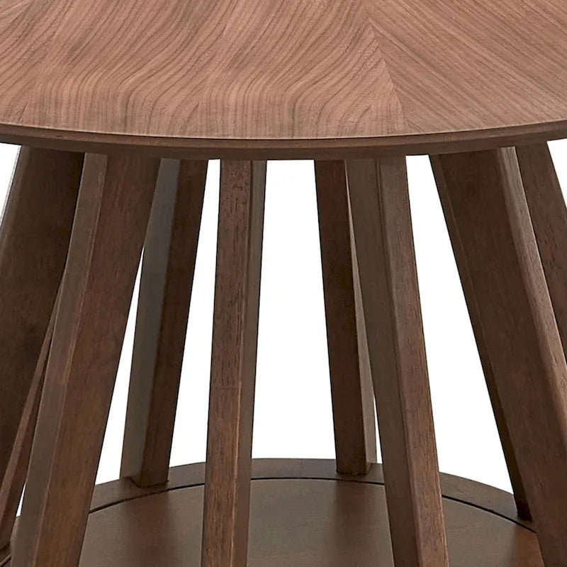 Ensemble de salle à manger 5 pièces en bois massif, ensemble de meubles de cuisine rond avec table de cuisine à pied central en bois et 4 chaises rembourrées