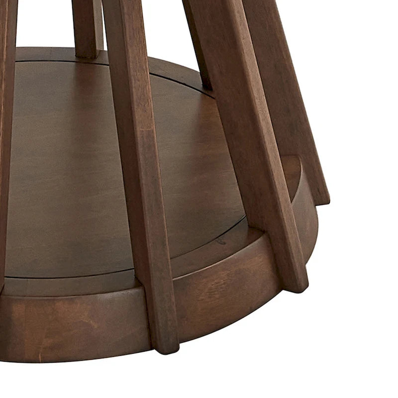 Ensemble de salle à manger 5 pièces en bois massif, ensemble de meubles de cuisine rond avec table de cuisine à pied central en bois et 4 chaises rembourrées