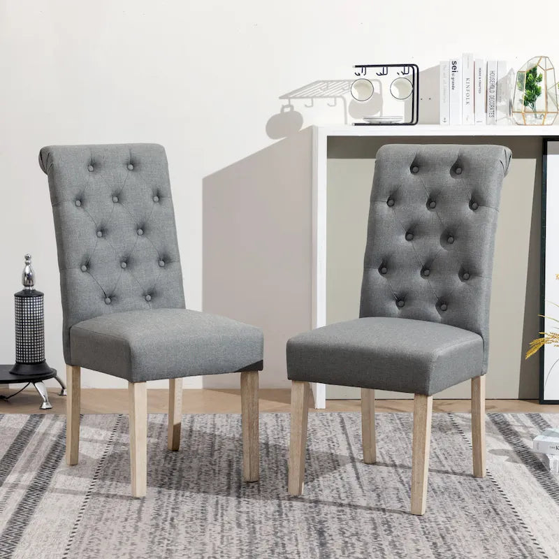 Ensemble de salle à manger 5 pièces, ensemble de meubles de cuisine en bois, table ronde avec piètement central en croix et 4 chaises capitonnées