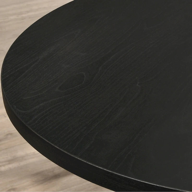 Ensemble de salle à manger 5 pièces, ensemble de meubles de cuisine en bois, table ronde avec piètement central en croix et 4 chaises capitonnées