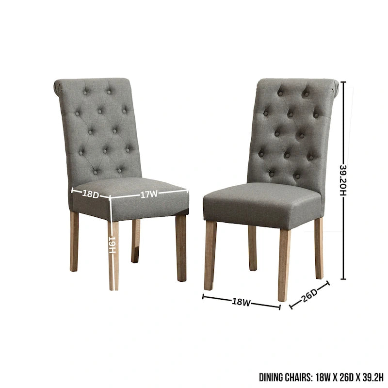 Ensemble de salle à manger 5 pièces, ensemble de meubles de cuisine en bois, table ronde avec piètement central en croix et 4 chaises capitonnées