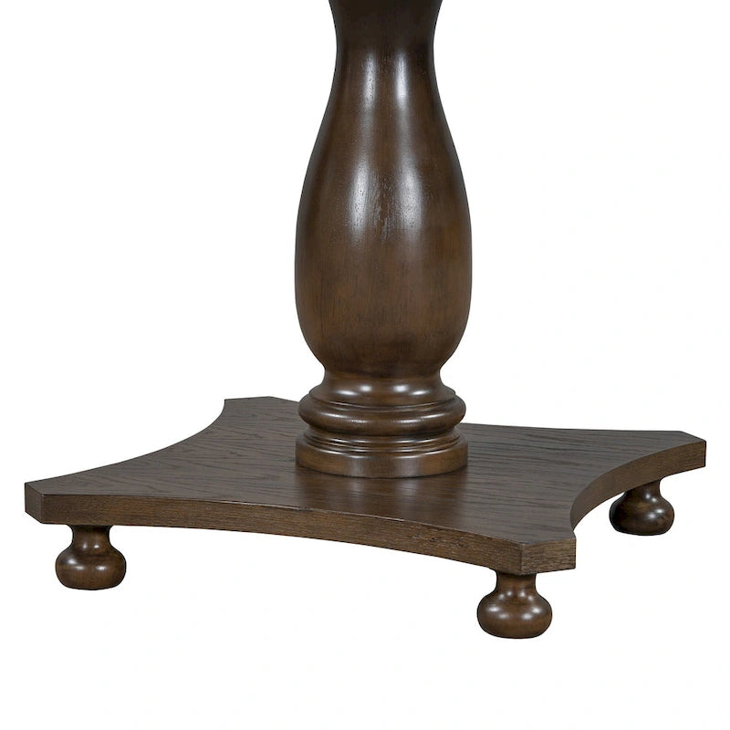 Ensemble de salle à manger 5 pièces, ensemble de table de salle à manger de cuisine en bois massif avec table à manger ronde et 4 chaises rembourrées