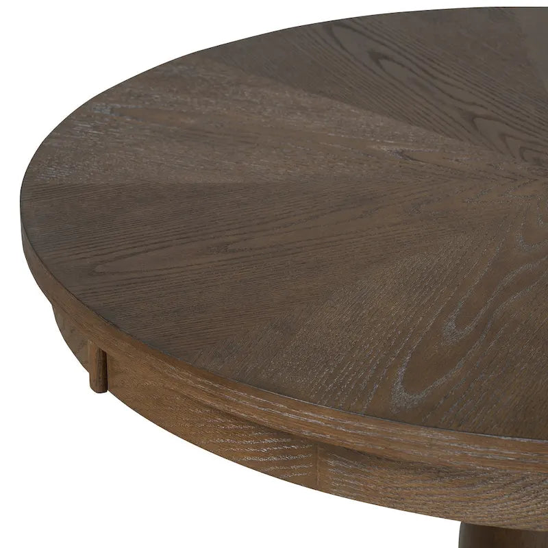 Ensemble de salle à manger 5 pièces, ensemble de table de salle à manger de cuisine en bois massif avec table à manger ronde et 4 chaises rembourrées