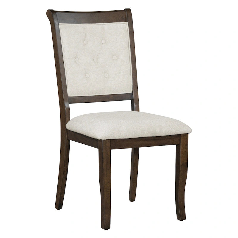 Ensemble de salle à manger 5 pièces, ensemble de table de salle à manger de cuisine en bois massif avec table à manger ronde et 4 chaises rembourrées