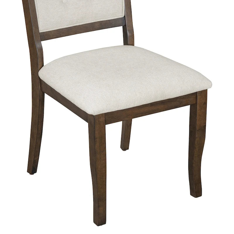 Ensemble de salle à manger 5 pièces, ensemble de table de salle à manger de cuisine en bois massif avec table à manger ronde et 4 chaises rembourrées