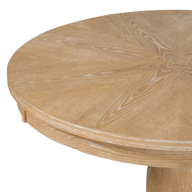 Ensemble de salle à manger 5 pièces, ensemble de table de salle à manger de cuisine en bois massif avec table à manger ronde et 4 chaises rembourrées