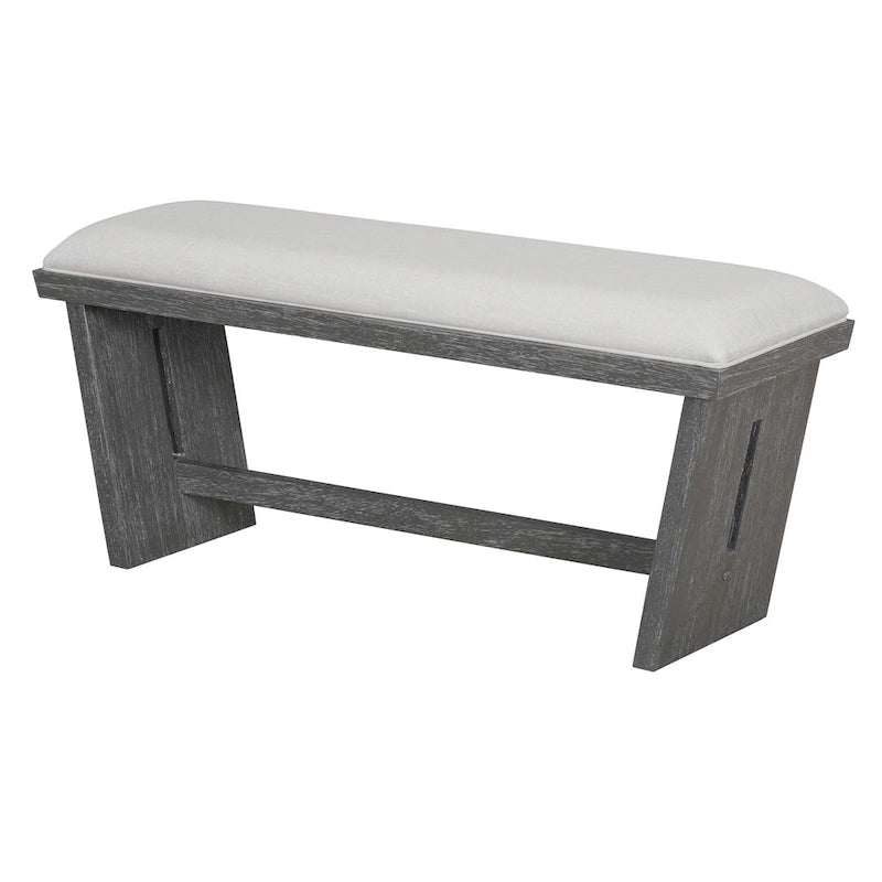 Ensemble de salle à manger 6 pièces, table de cuisine et chaises en bois avec table rectangulaire, 4 chaises rembourrées et 1 banc