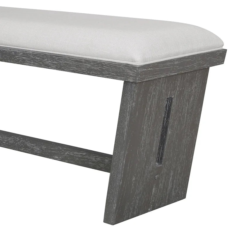 Ensemble de salle à manger 6 pièces, table de cuisine et chaises en bois avec table rectangulaire, 4 chaises rembourrées et 1 banc