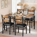 Ensemble table de salle à manger, table de cuisine en bois avec chaises rembourrées