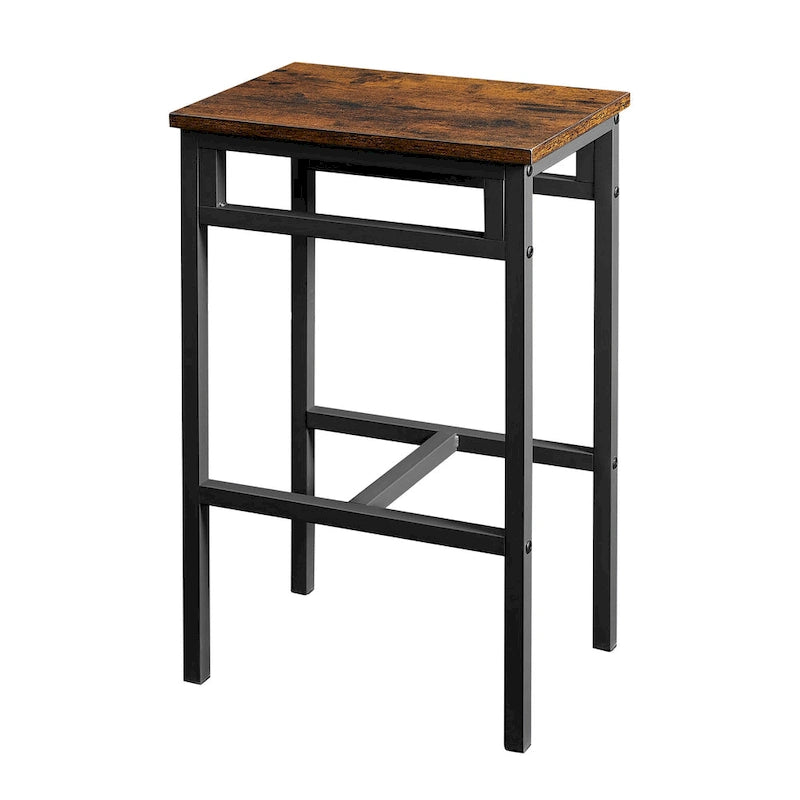 Ensemble table à manger hauteur comptoir avec 4 tabourets de bar, cadre métallique, plateau en bois vintage, table à manger rectangulaire, 5 pièces