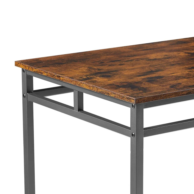 Ensemble table à manger hauteur comptoir avec 4 tabourets de bar, cadre métallique, plateau en bois vintage, table à manger rectangulaire, 5 pièces