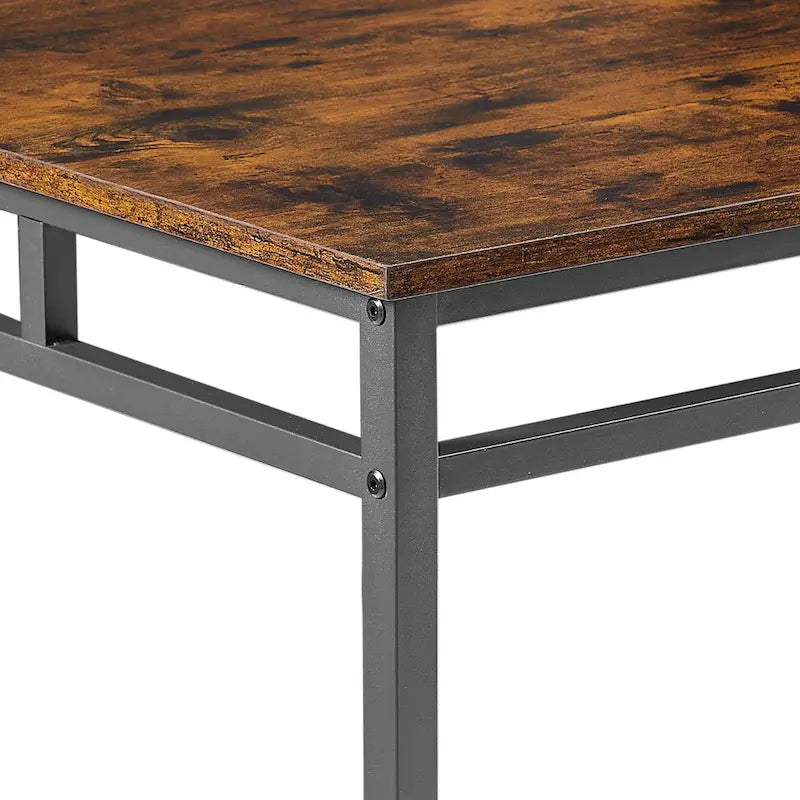 Ensemble table à manger hauteur comptoir avec 4 tabourets de bar, cadre métallique, plateau en bois vintage, table à manger rectangulaire, 5 pièces