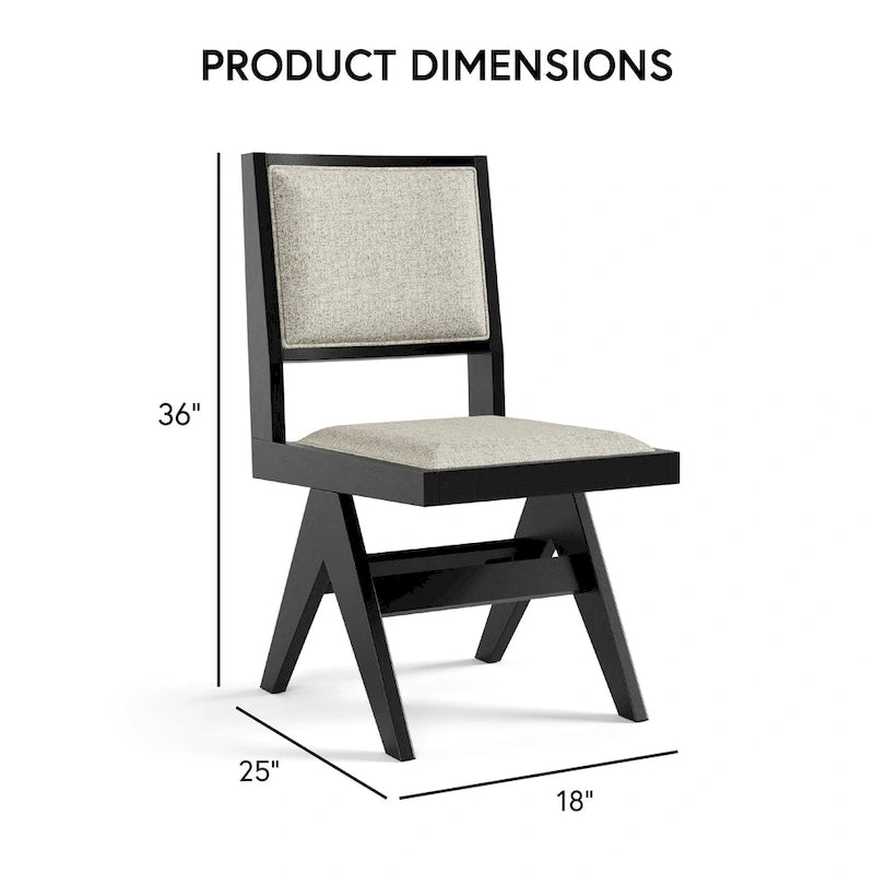 Ensemble de salle à manger 7 pièces moderne en bois massif noir Evrena de Furniture of America