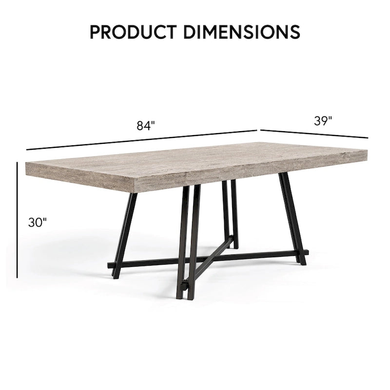 Ensemble de salle à manger 7 pièces moderne en bois massif noir Evrena de Furniture of America