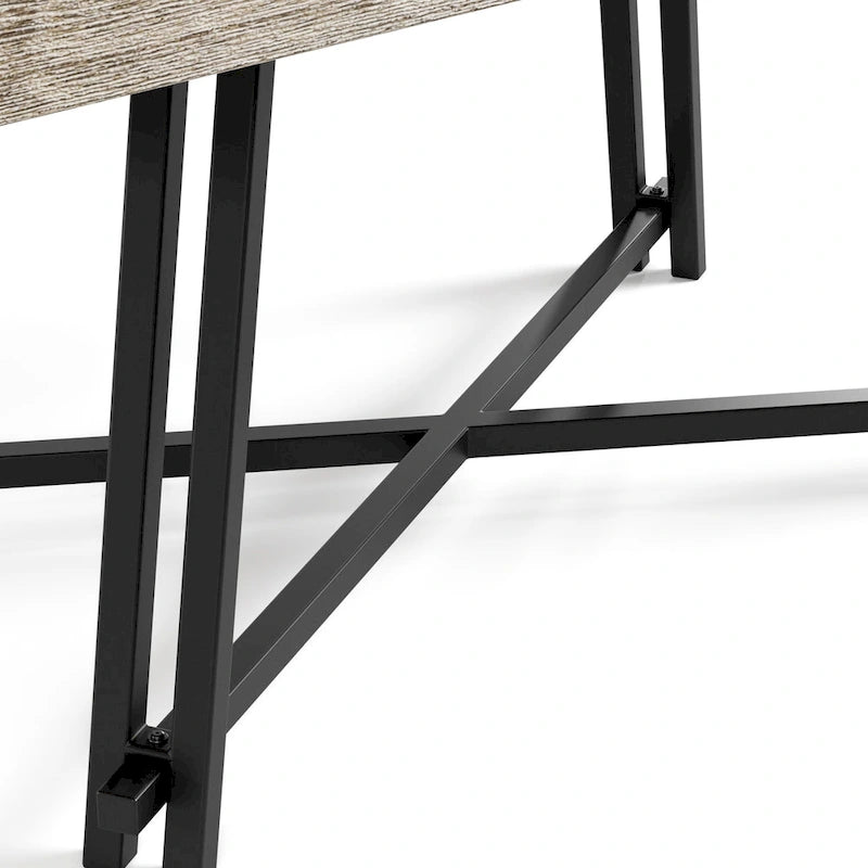 Ensemble de salle à manger 7 pièces moderne en bois massif noir Evrena de Furniture of America