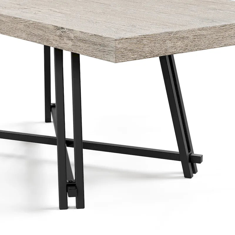Ensemble de salle à manger 7 pièces moderne en bois massif noir Evrena de Furniture of America