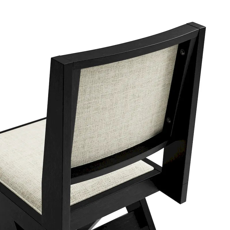 Ensemble de salle à manger 7 pièces moderne en bois massif noir Evrena de Furniture of America
