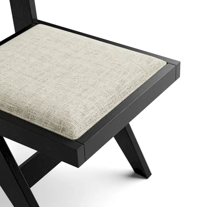 Ensemble de salle à manger 7 pièces moderne en bois massif noir Evrena de Furniture of America