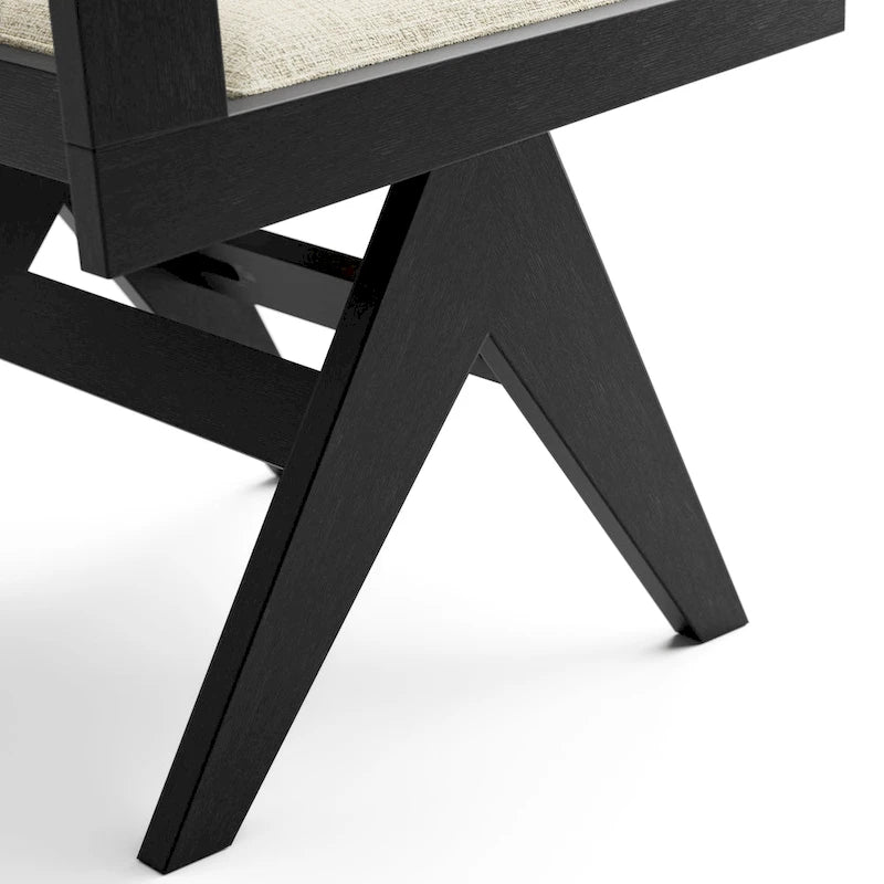 Ensemble de salle à manger 7 pièces moderne en bois massif noir Evrena de Furniture of America