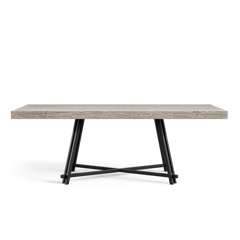 Ensemble de salle à manger 7 pièces moderne en bois massif noir Evrena de Furniture of America