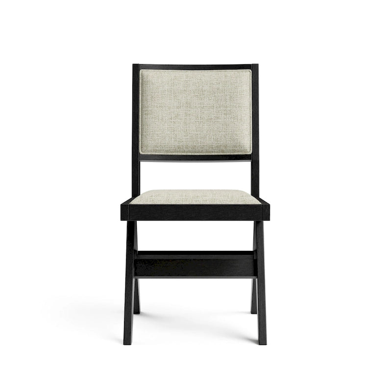 Ensemble de salle à manger 7 pièces moderne en bois massif noir Evrena de Furniture of America