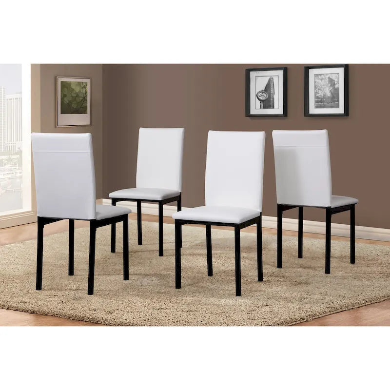 Ensemble de salle à manger moderne 5 pièces avec table rectangulaire et 4 chaises à dossier haut