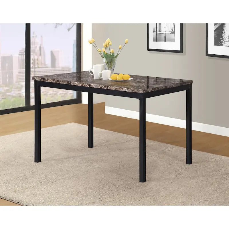 Ensemble de salle à manger moderne 5 pièces avec table rectangulaire et 4 chaises à dossier haut