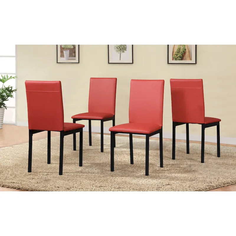 Ensemble de salle à manger moderne 5 pièces avec table rectangulaire et 4 chaises à dossier haut