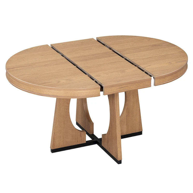 Ensemble de salle à manger vintage 5 pièces avec table à rallonge et 4 chaises