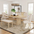 Ensemble de salle à manger contemporain 6 pièces avec table sur pied et 4 chaises