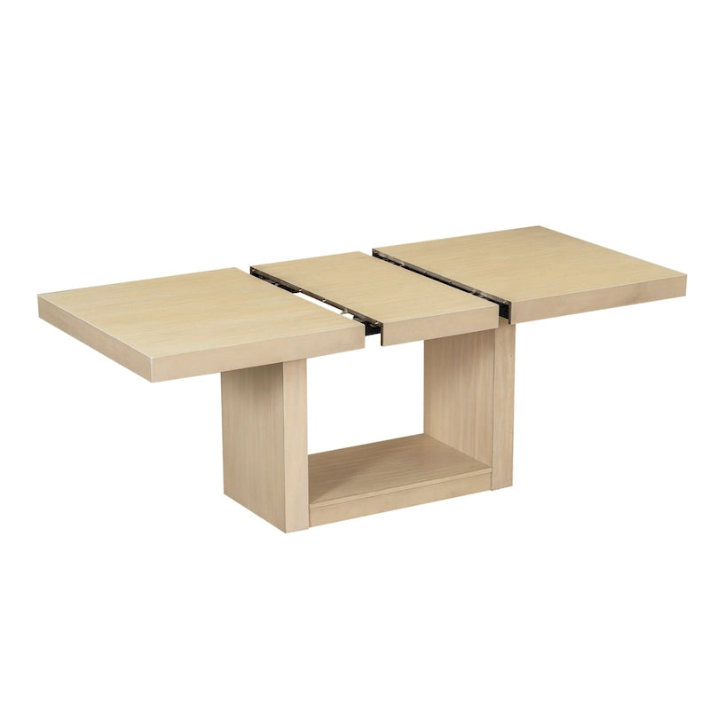 Ensemble de salle à manger contemporain 6 pièces avec table sur pied et 4 chaises