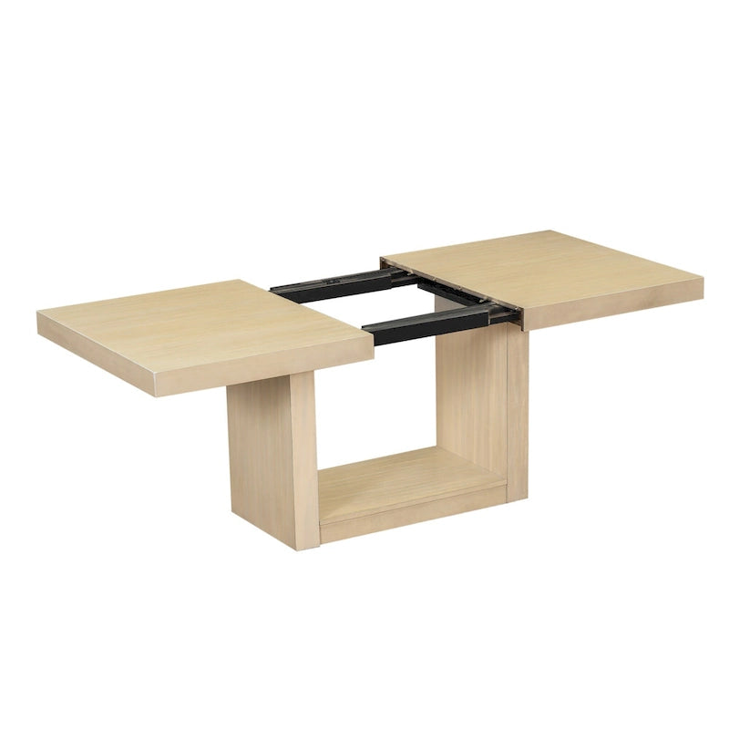 Ensemble de salle à manger contemporain 6 pièces avec table sur pied et 4 chaises