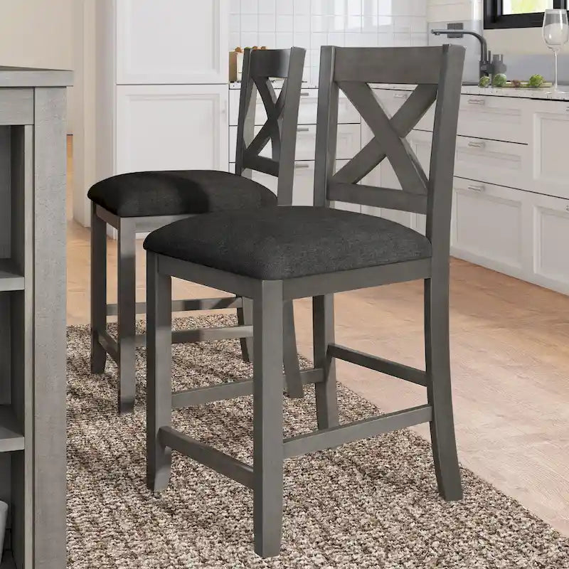 Ensemble de salle à manger rustique 5 pièces avec table de bar en bois et 4 chaises