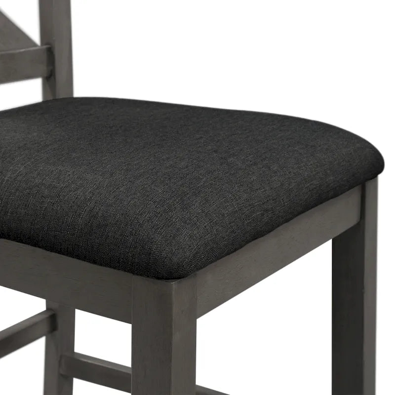 Ensemble de salle à manger rustique 5 pièces avec table de bar en bois et 4 chaises