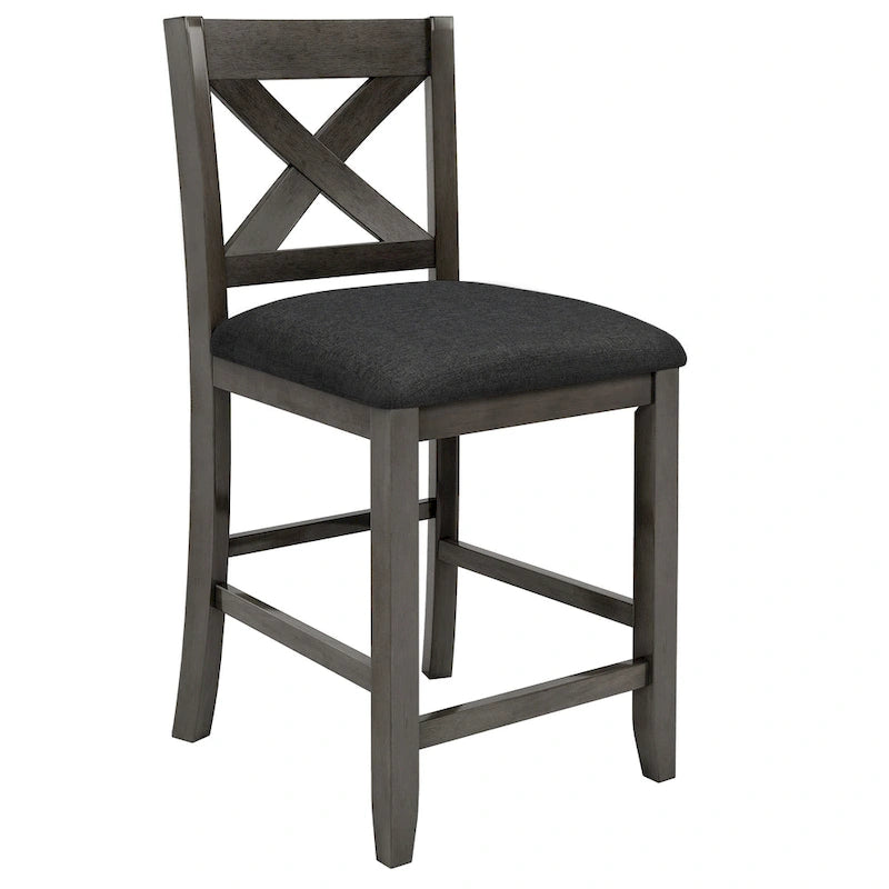 Ensemble de salle à manger rustique 5 pièces avec table de bar en bois et 4 chaises