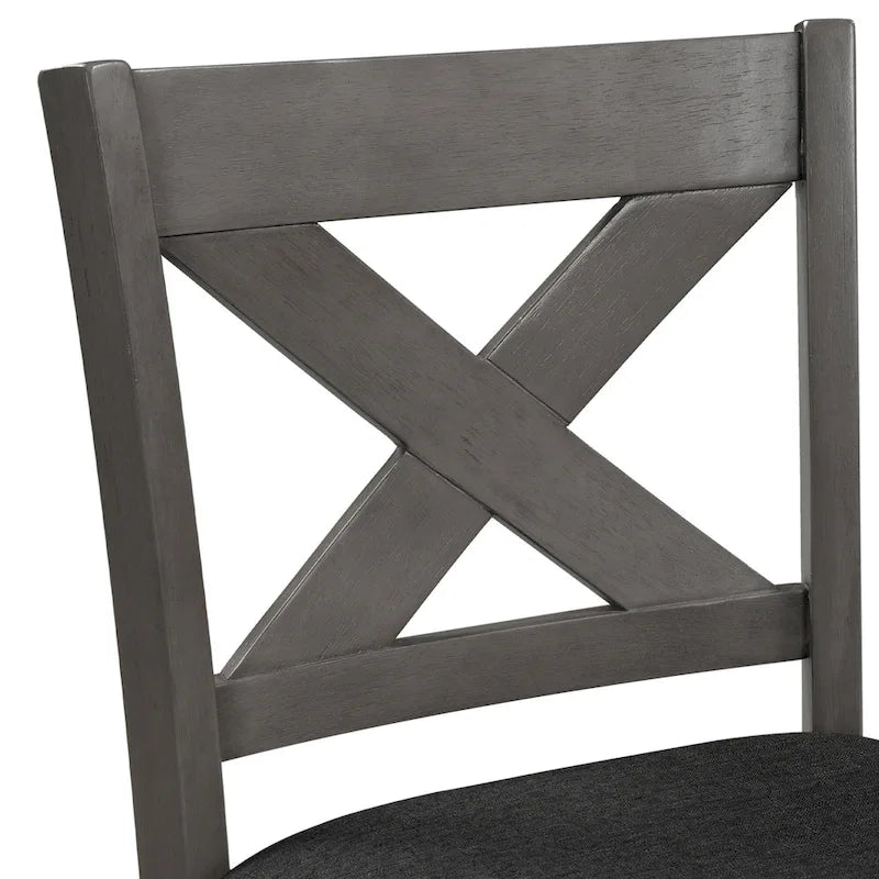 Ensemble de salle à manger rustique 5 pièces avec table de bar en bois et 4 chaises